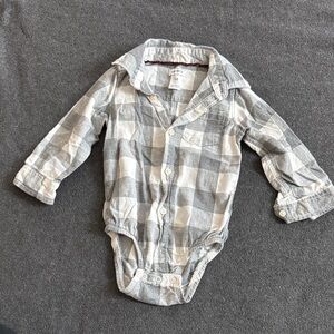 Carter's Gray and White Checkered Baby Bodysuit